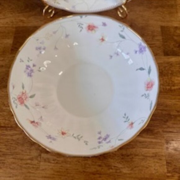 Lefard England Vintage Floral Divided Dish and Matching Serving Bowl – Gold Trim - Picture 10 of 10